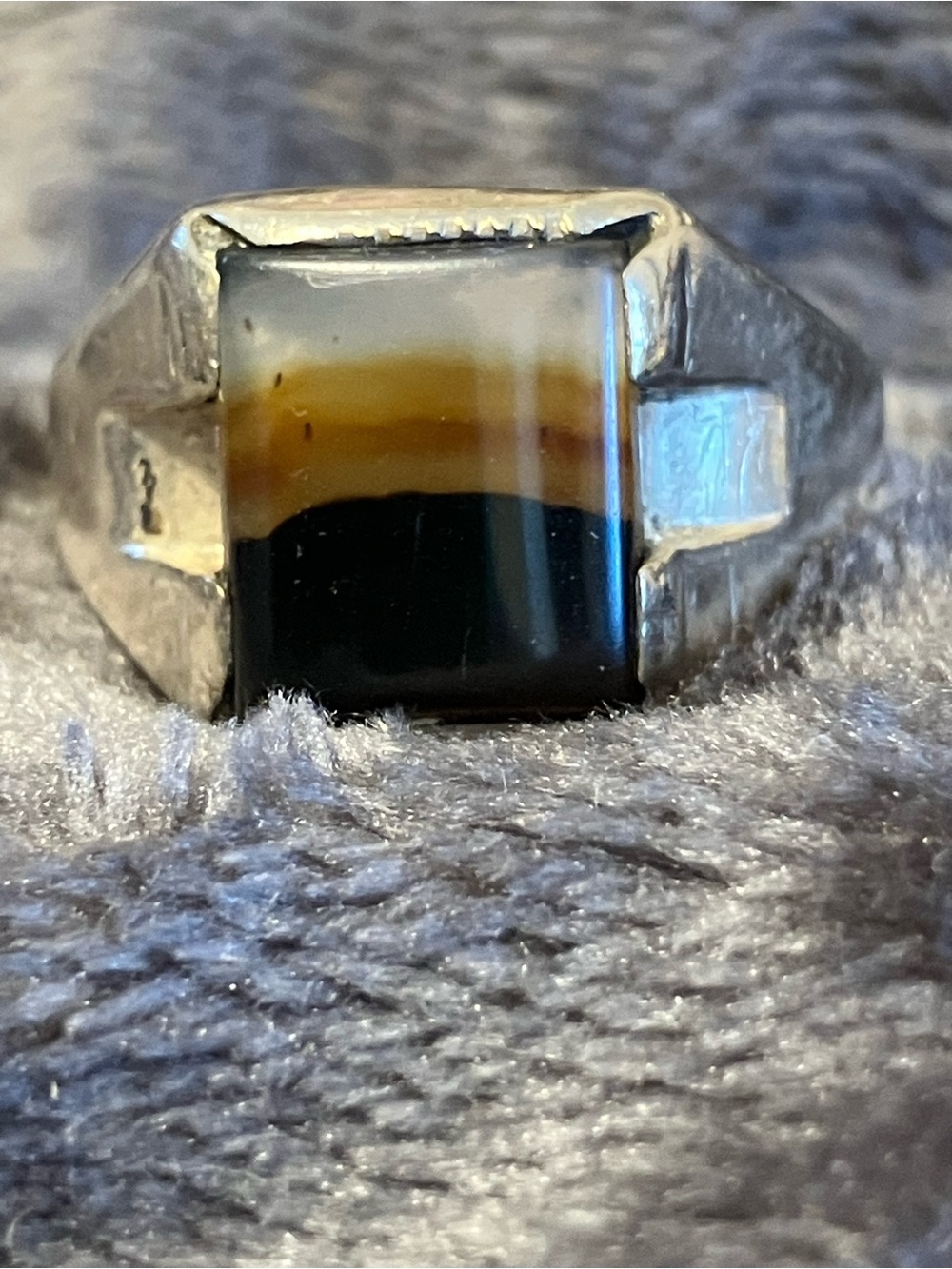Vintage Wheeler Mfg Sterling Silver Dendritic Agate Ring Sz 11